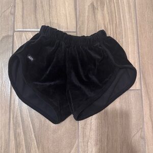 Luxurious Black Velvet Athletic Shorts